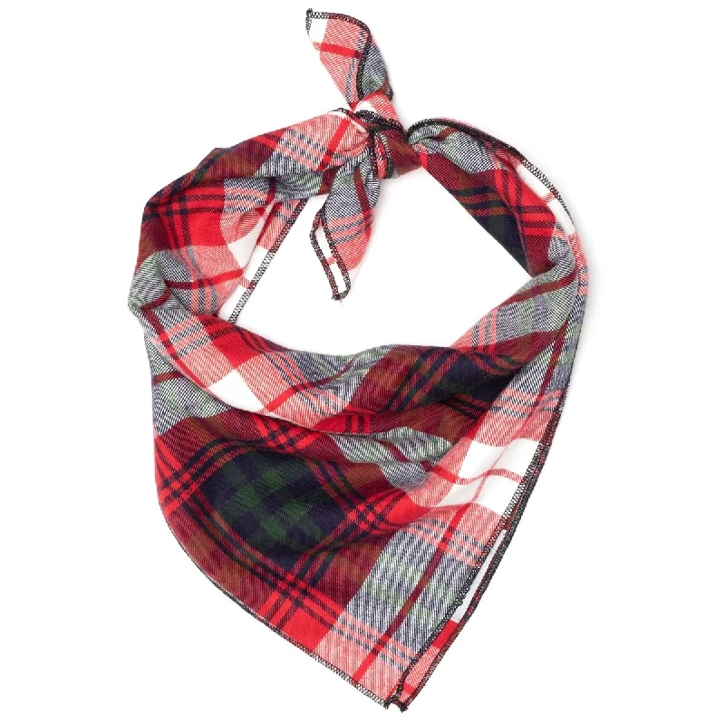 Red/Green/Navy Plaid Dog Bandana