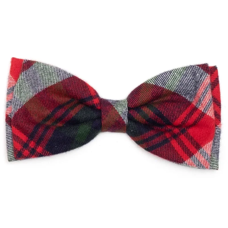 Red/Green/Navy Plaid Dog Bow Tie