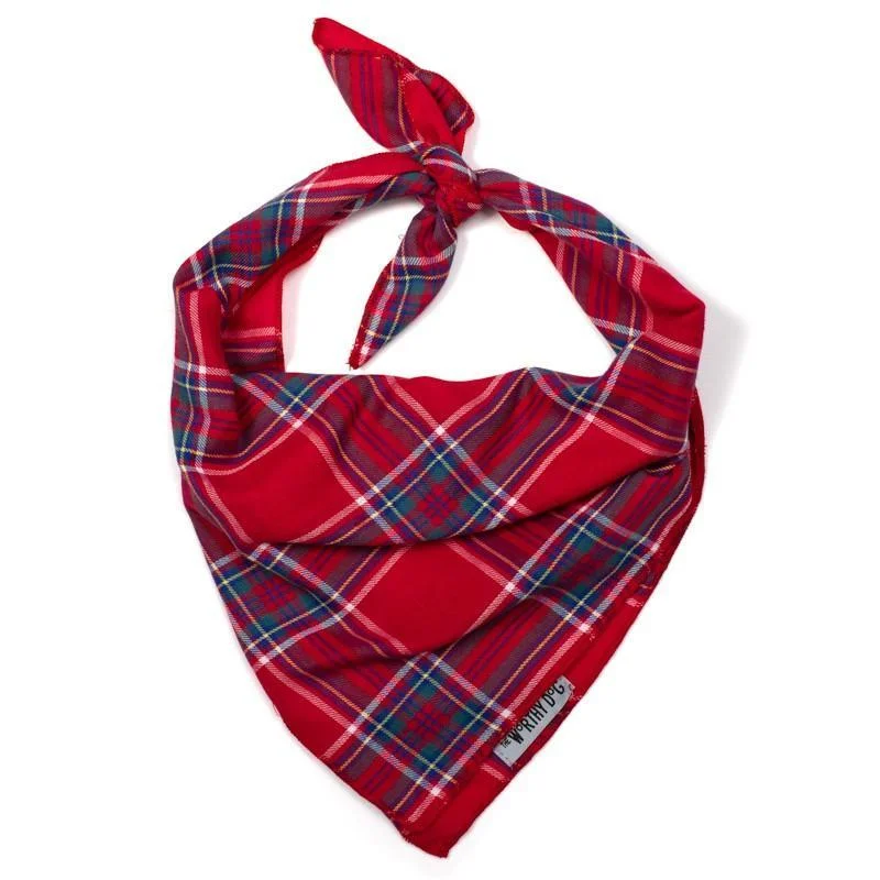 Red Plaid II Dog Bandana