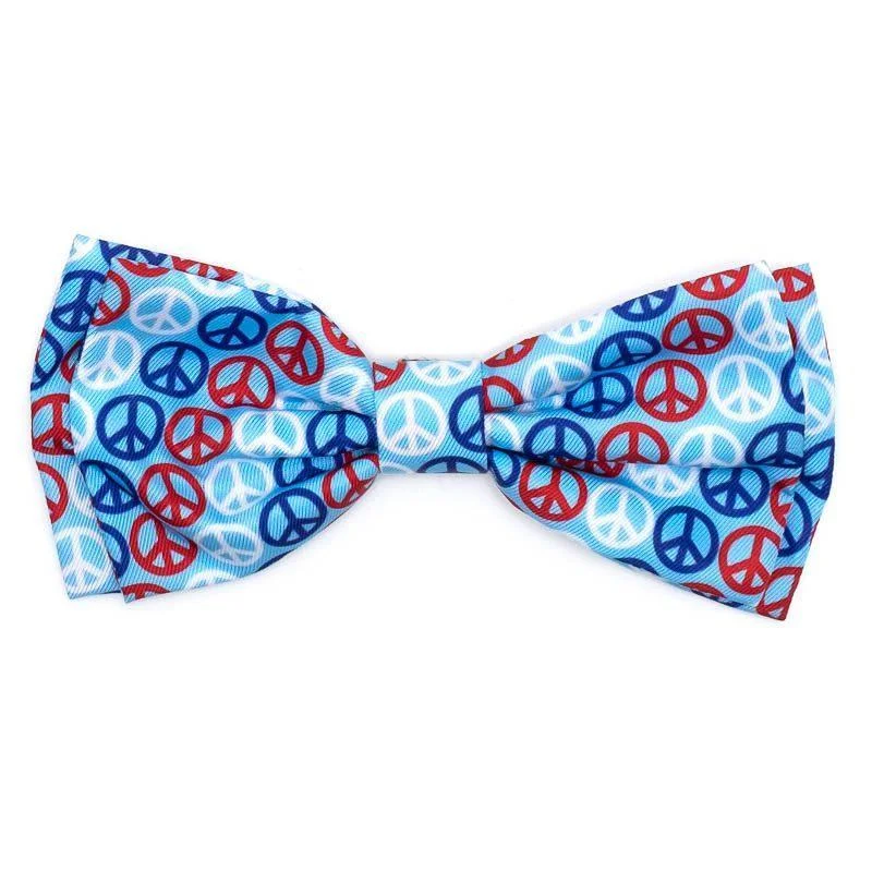 Red/White/Blue Peace Dog Bow Tie