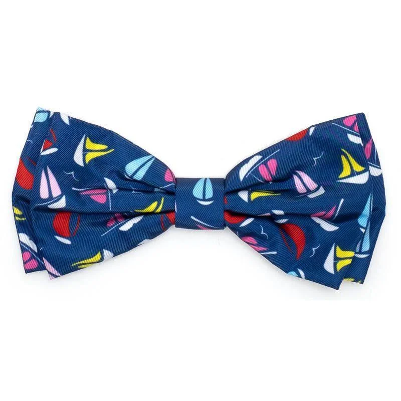 Sailboats Dog Bow Tie