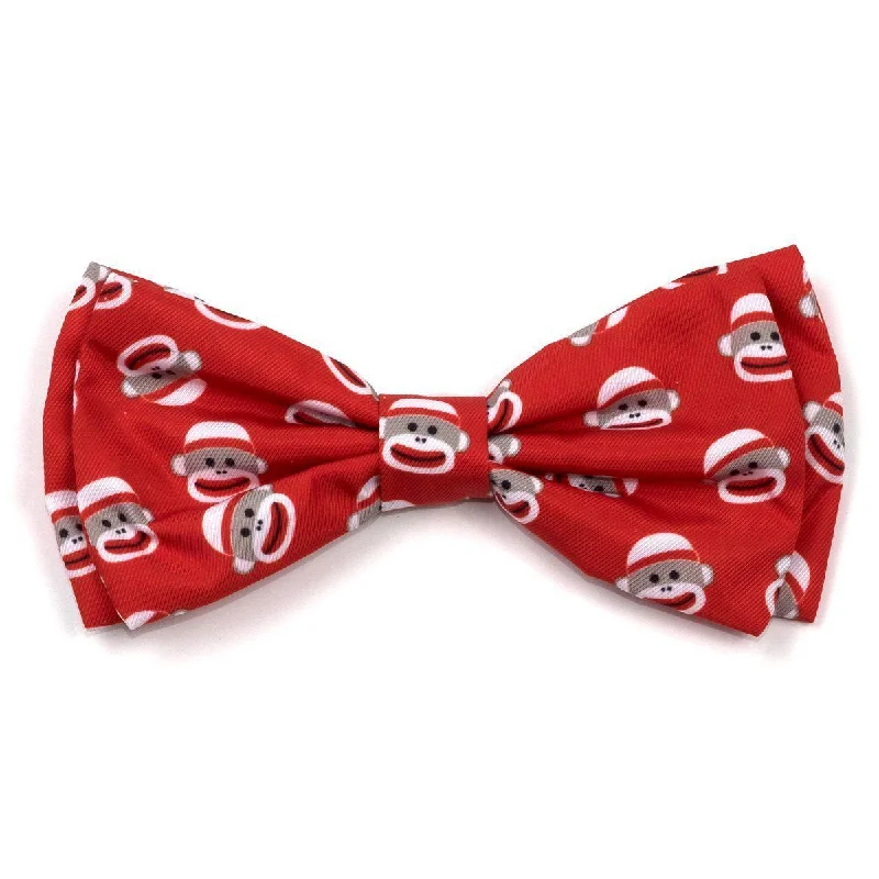 Sock Monkey Dog Bow Tie