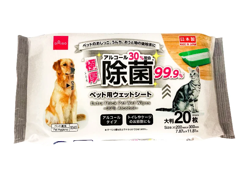 Extra Thick Pet Wet Wipes 30% Alcohol