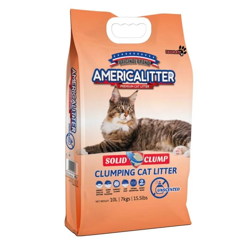 AMERICA CATLITTER UNSCENTED SOLID CLUMP 15KG