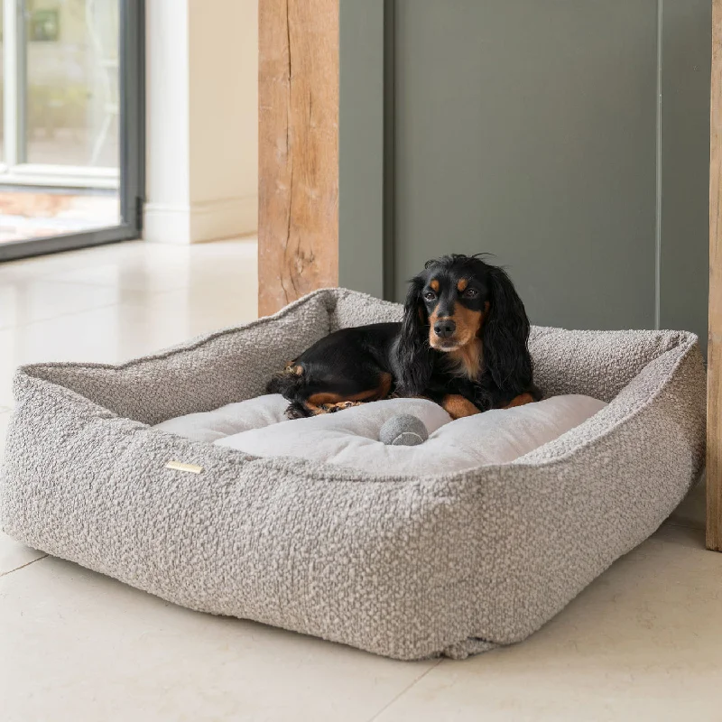 Box Bed in Mink Bouclé by Lords & Labradors