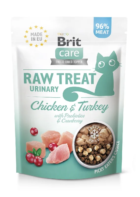 BRIT CARE Raw Treat Urinary, piletina/puretina, liofiz. poslastica za mačke, 40g