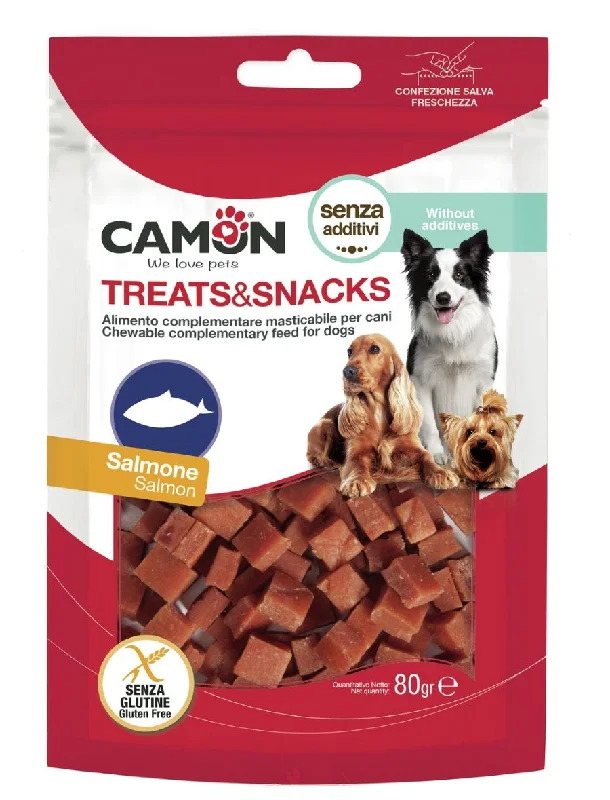 CAMON Treats&Snacks, kockice lososa, poslastica za pse, 80g