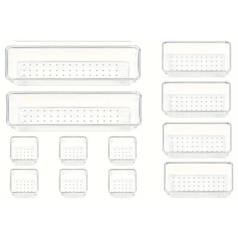 Clear Plastic Organizers Drawer With Non-Slip Pads