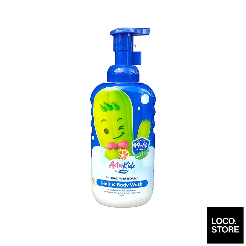 Drypers ActivKidz Antibac Moistfoam Hair and Body Wash Prickly Pear and Super Berries 550ml