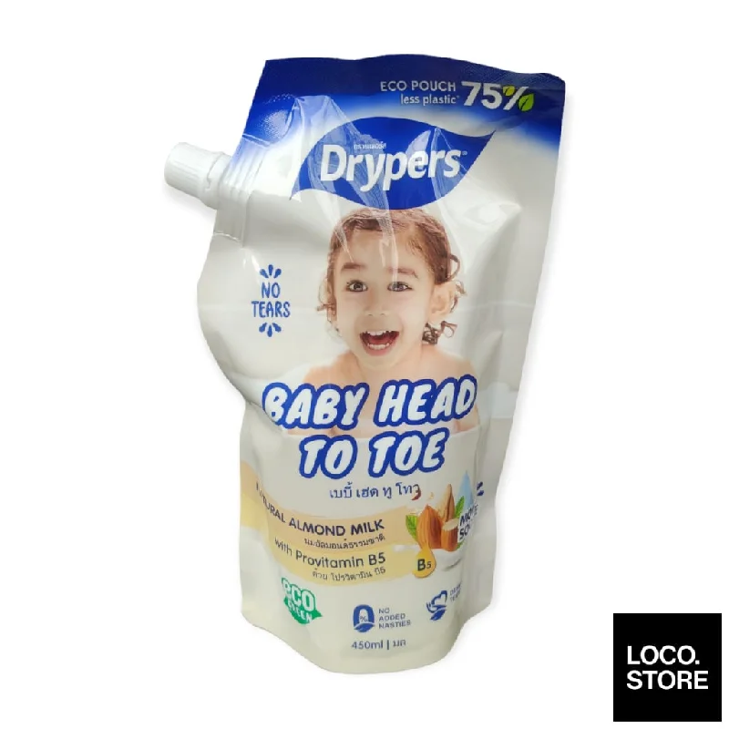 Drypers Baby Head To Toe 450ml Almond Milk