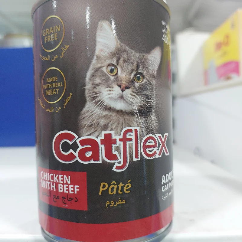 CATFLEX  CANNED CATFOOD REAL MEAT WITH CHICKEN BEEF PATE 400GRX24CAN