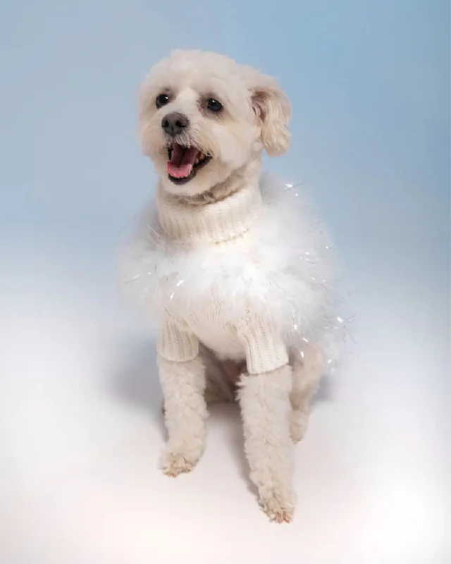 Holiday Glitz Dog Jumper in Snow White