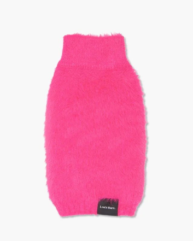 Hot Pink Fluffy Dog Sweater