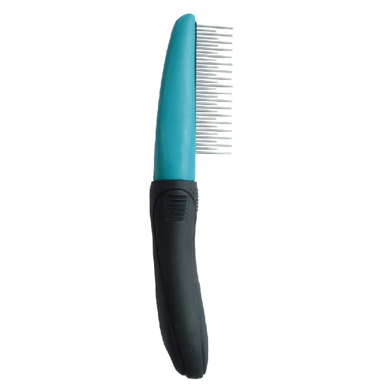 M-Pets Up and Down Comb For Dog, Black and Blue, 5 x 22 cm