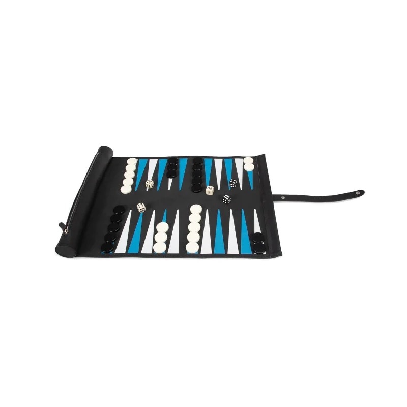 Roll-Up Backgammon Travel Set in Black