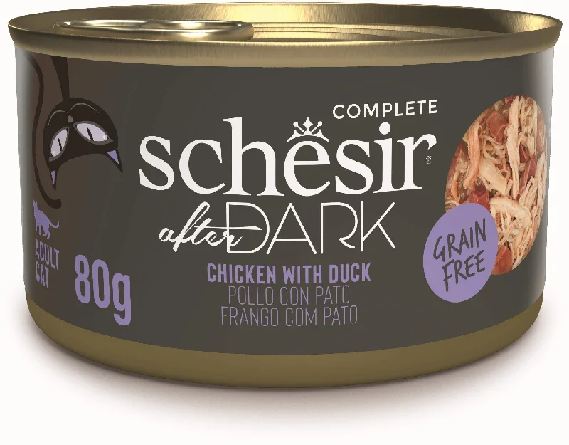 SCHESIR After Dark Conservă pentru pisici, supă cu Pui şi Raţă 80g