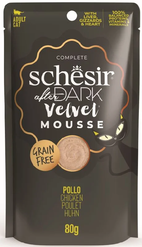 SCHESIR After Dark Plic pentru pisici, mousse cu Pui 80g