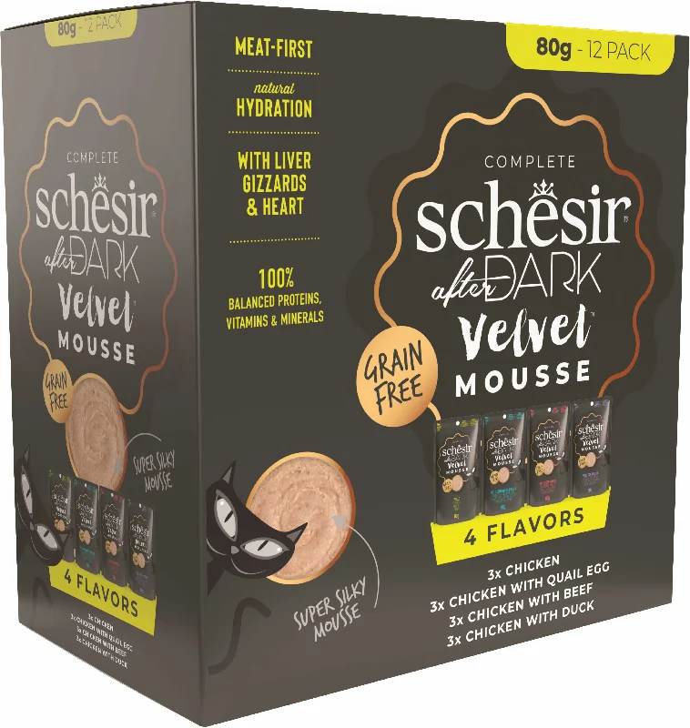 SCHESIR After Dark Pachet plicuri pentru pisici, mousse 12x80g