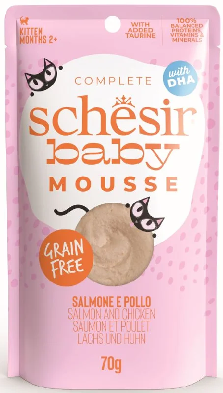 SCHESIR Baby Plic pentru pisicuţe, Mousse cu Somon 70g