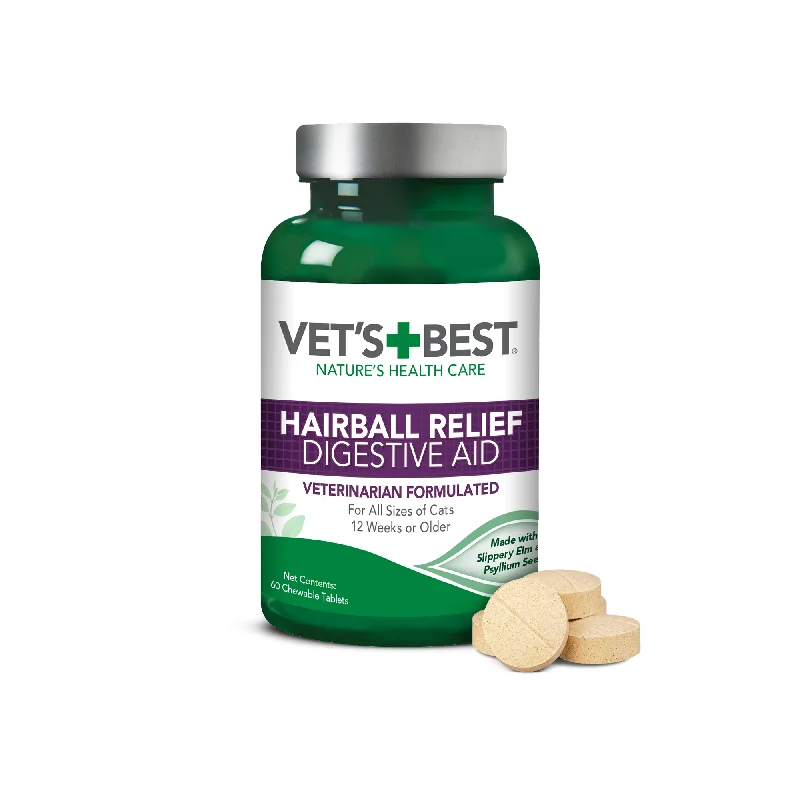 Vet's Best Hairball Relief Digestive Aid for Cats 60 chew tabs