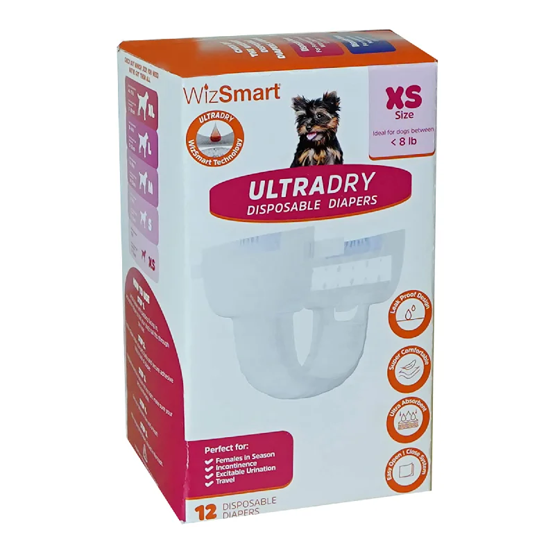 WizSmart UltraDry Disposable Diapers, 12 ct